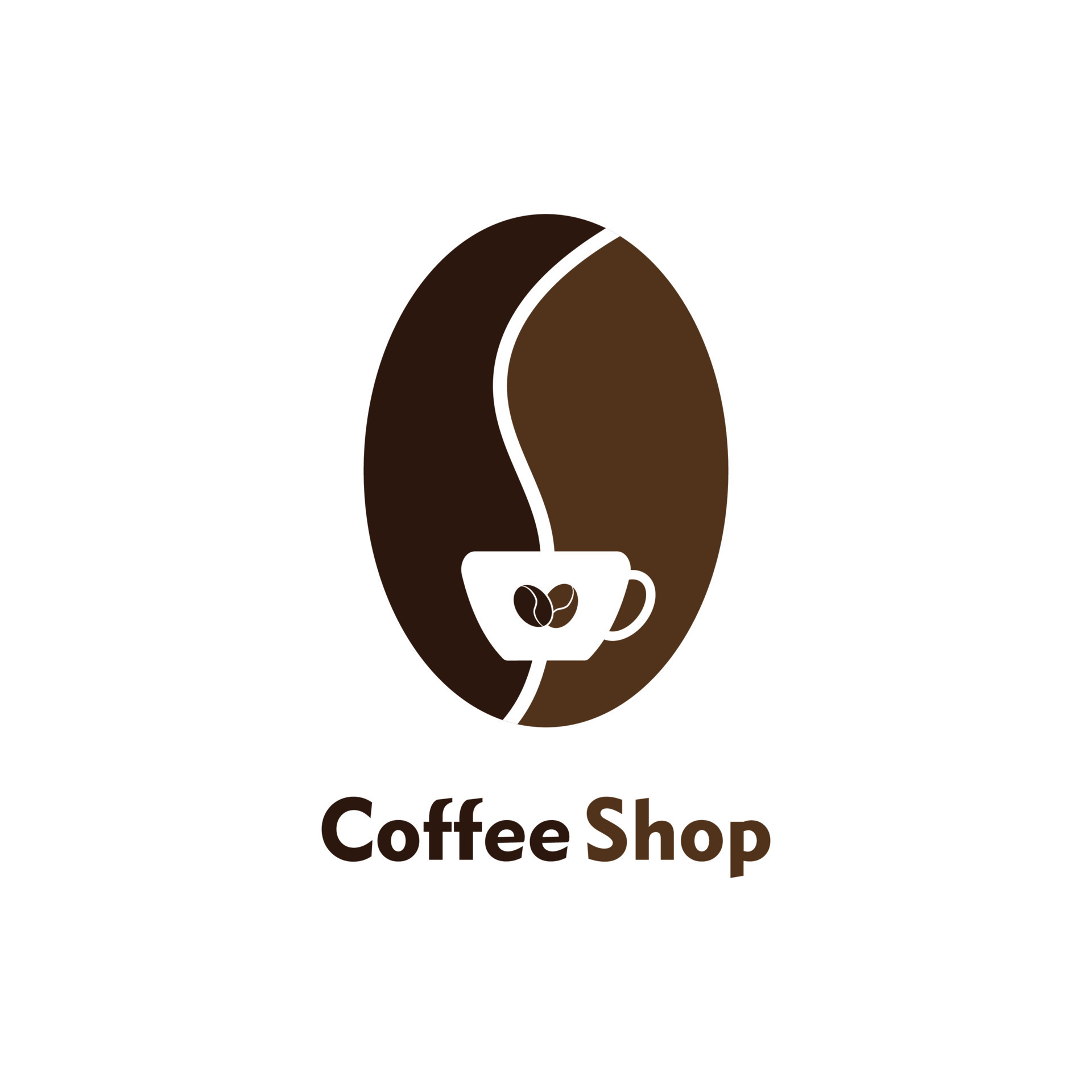 Coffee Bean logo. Minimalist coffee shop logo concept, fit for cafe