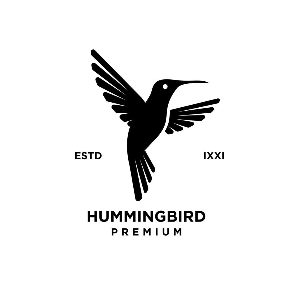 Hummingbird black silhouette logo icon design vector