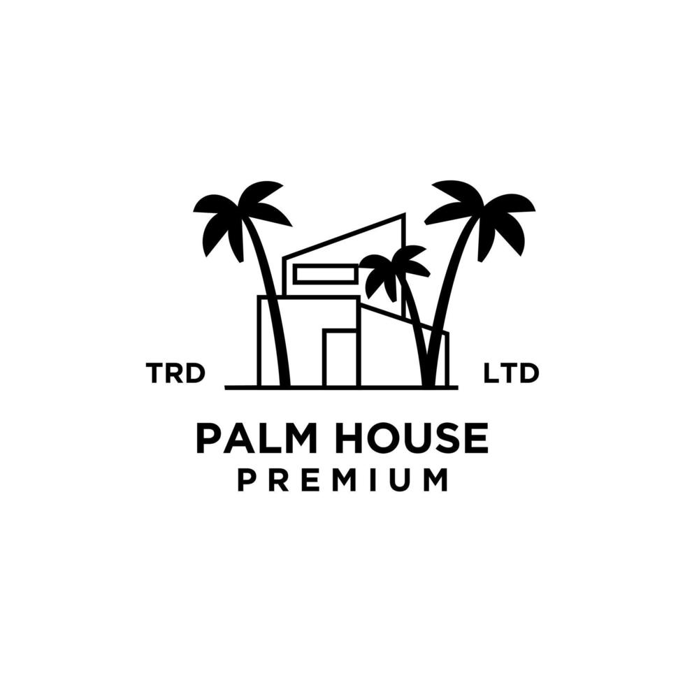 plantilla de diseño de logotipo de vector de casa de palma