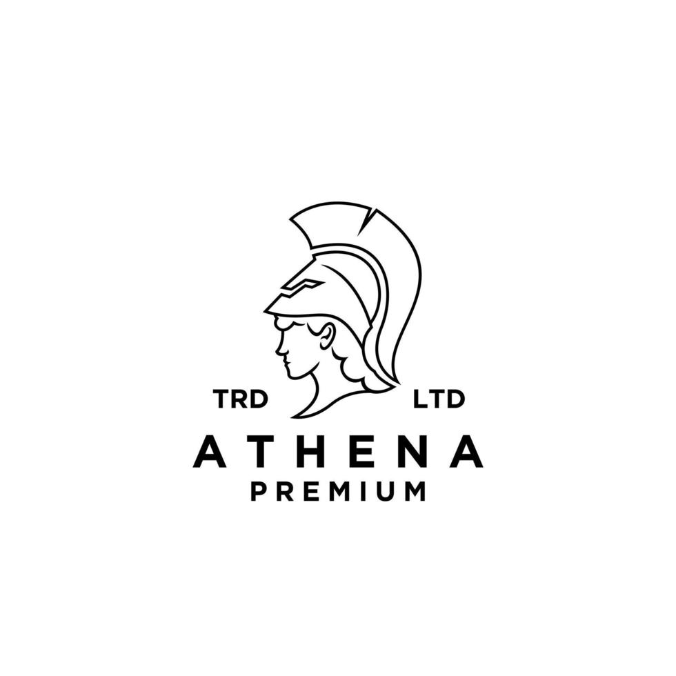 diseño de logotipo de vector de diosa athena premium