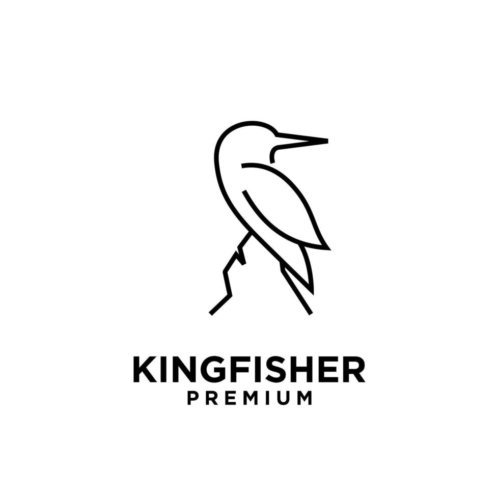 kingfisher line logo vector design