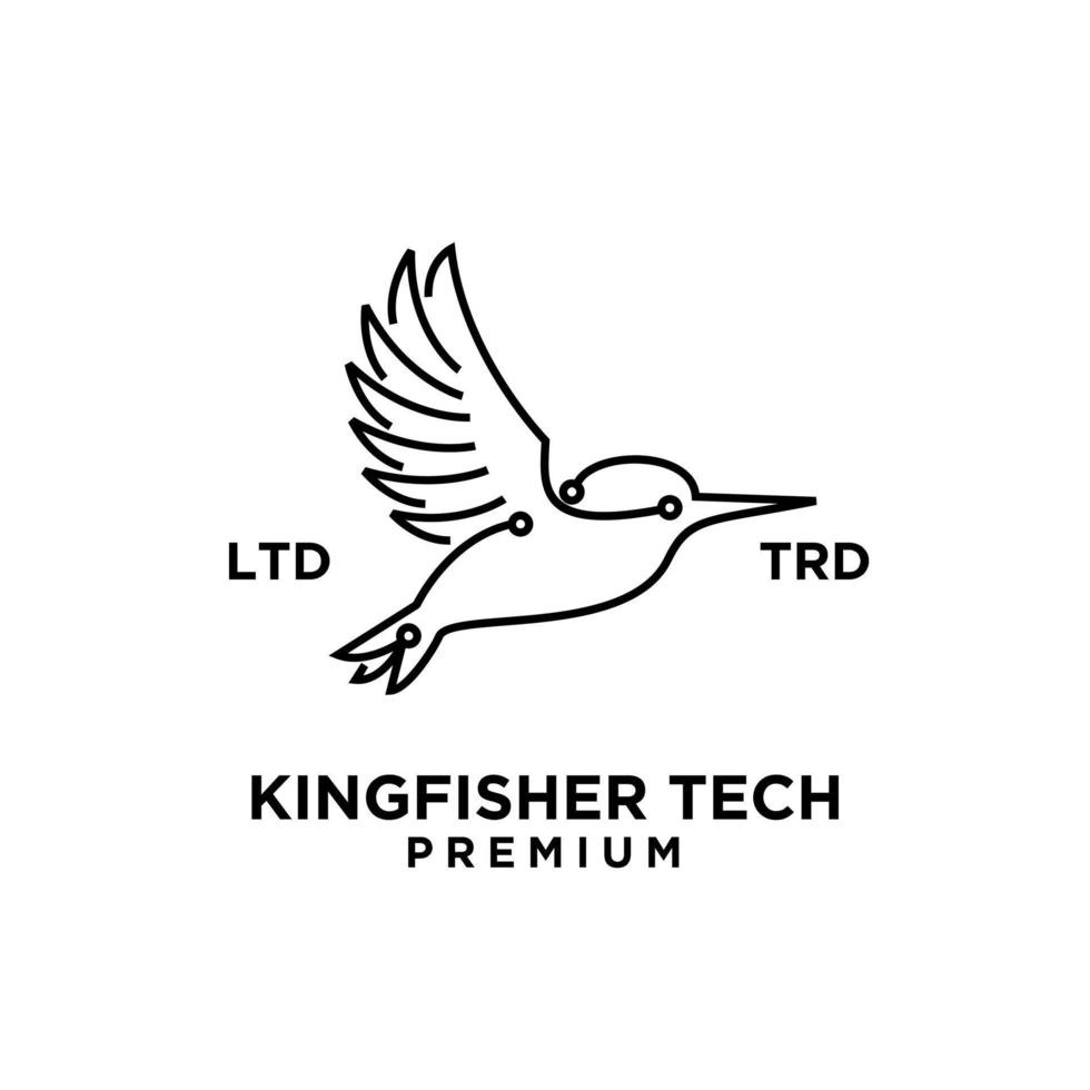 kingfisher line logo vector design