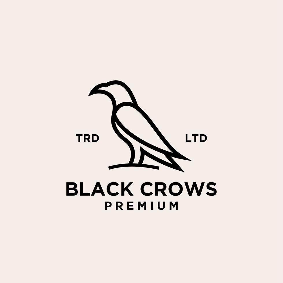 vector crow line logo