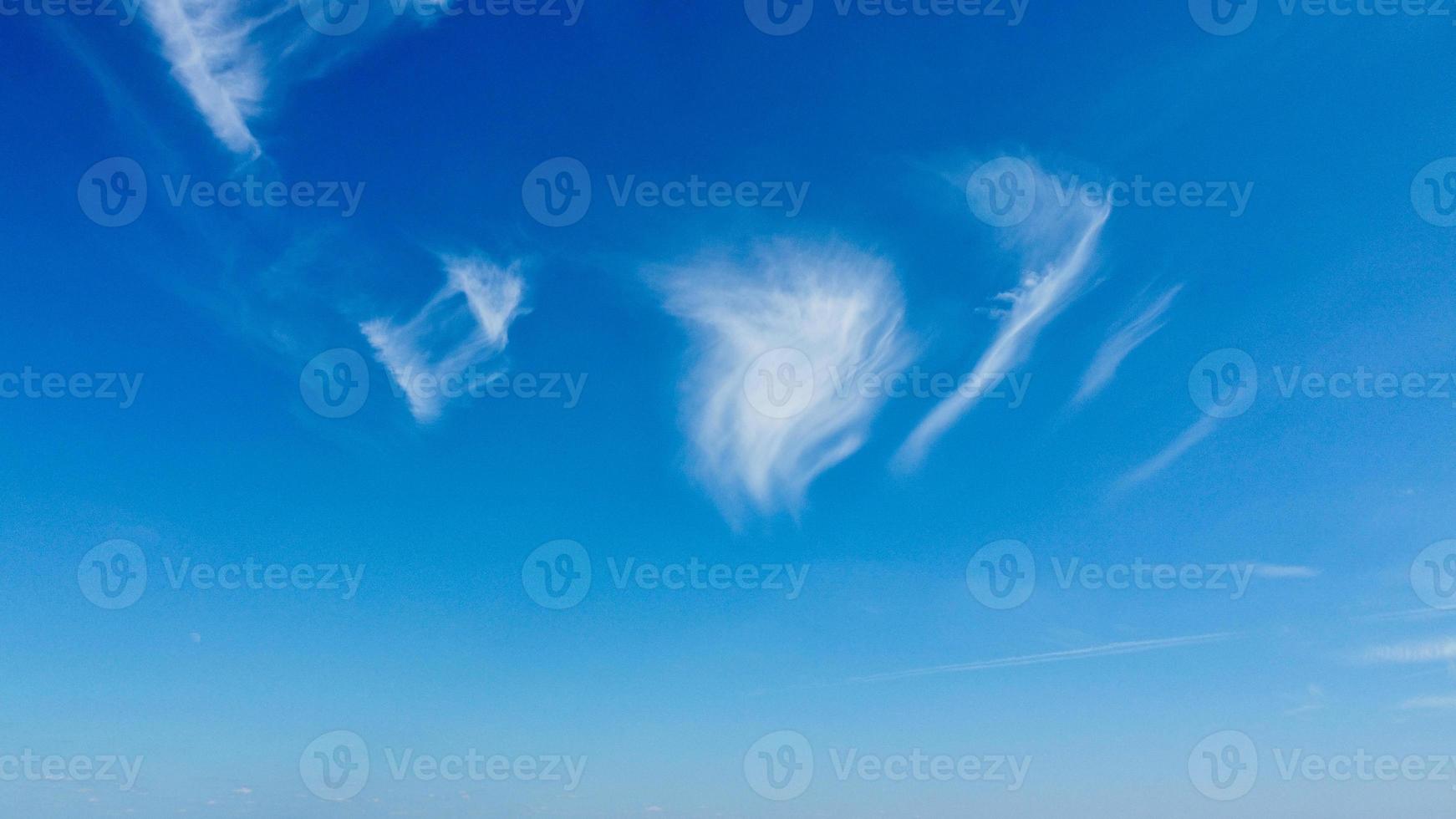 Beautiful Blue Sky and few clouds over Luton City of England on Hot Summer Day photo