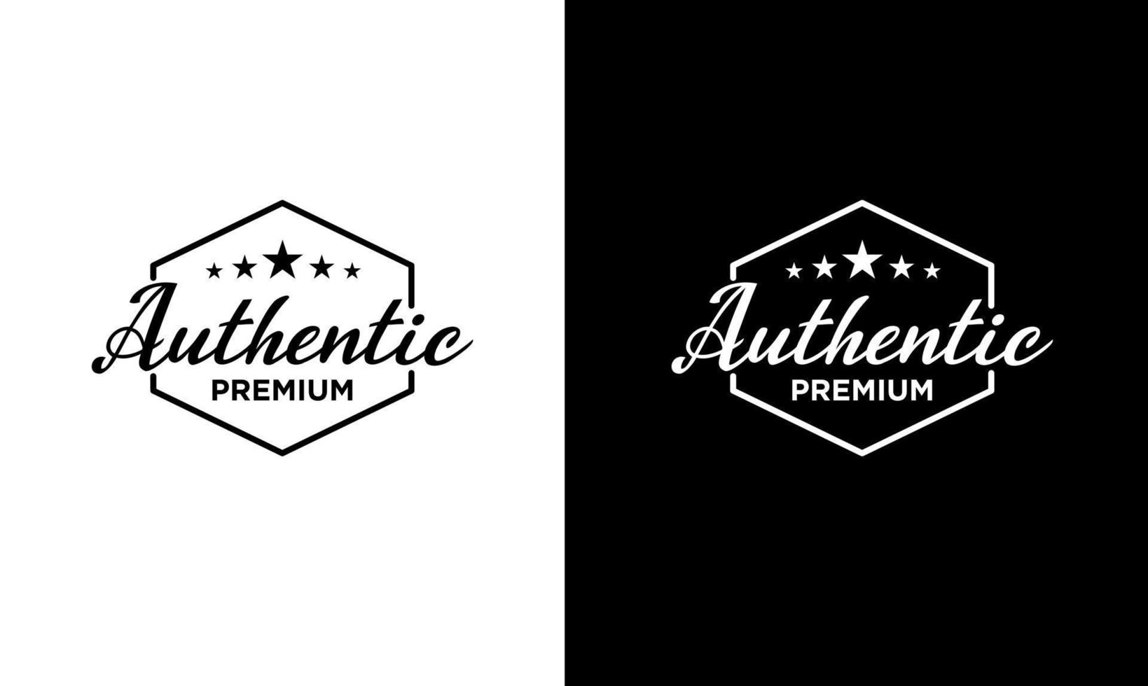 authentic emblem label logo design template vector