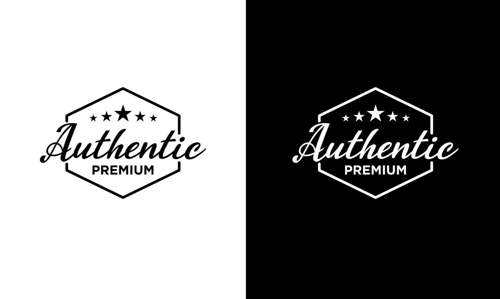 authentic emblem label logo design template vector