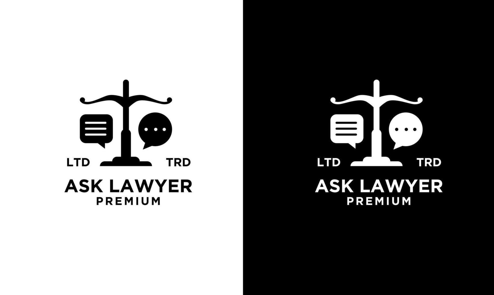 justice law talk firm logo icon design vector