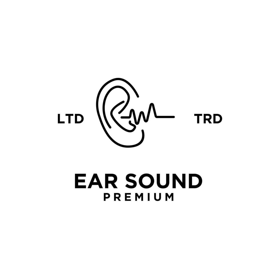 Ear sound Hearing Logo Template Vector Icon