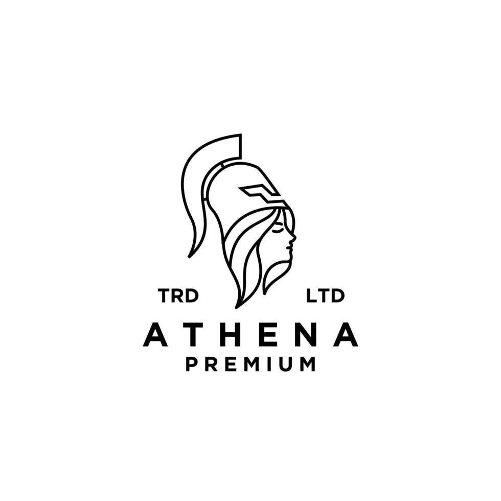 diseño de logotipo de vector de diosa athena premium