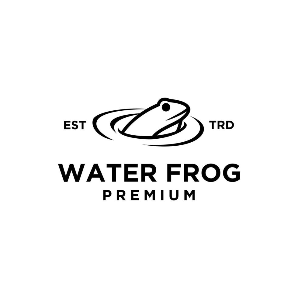 water frog vector line logo