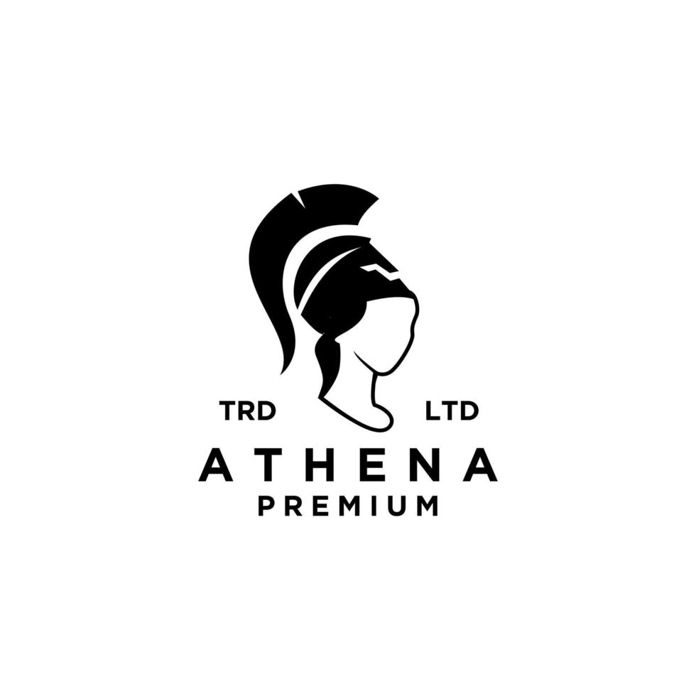 diseño de logotipo de vector de diosa athena premium