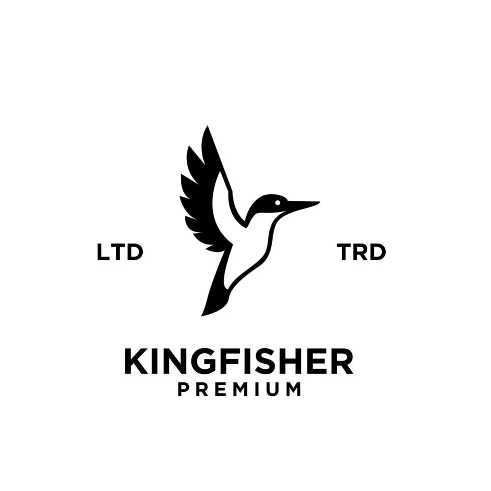 diseño de vector de logotipo de línea de martín pescador