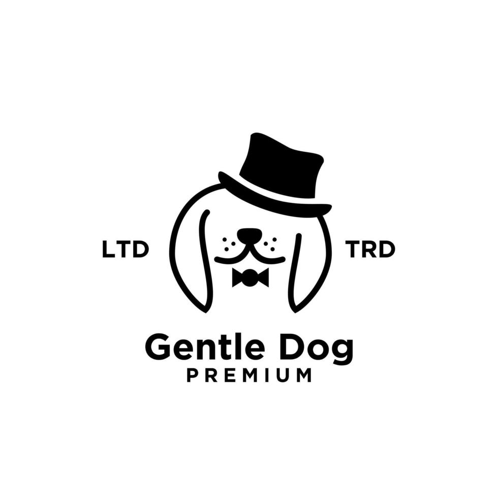 diseño de logotipo de cabeza de perro suave vector