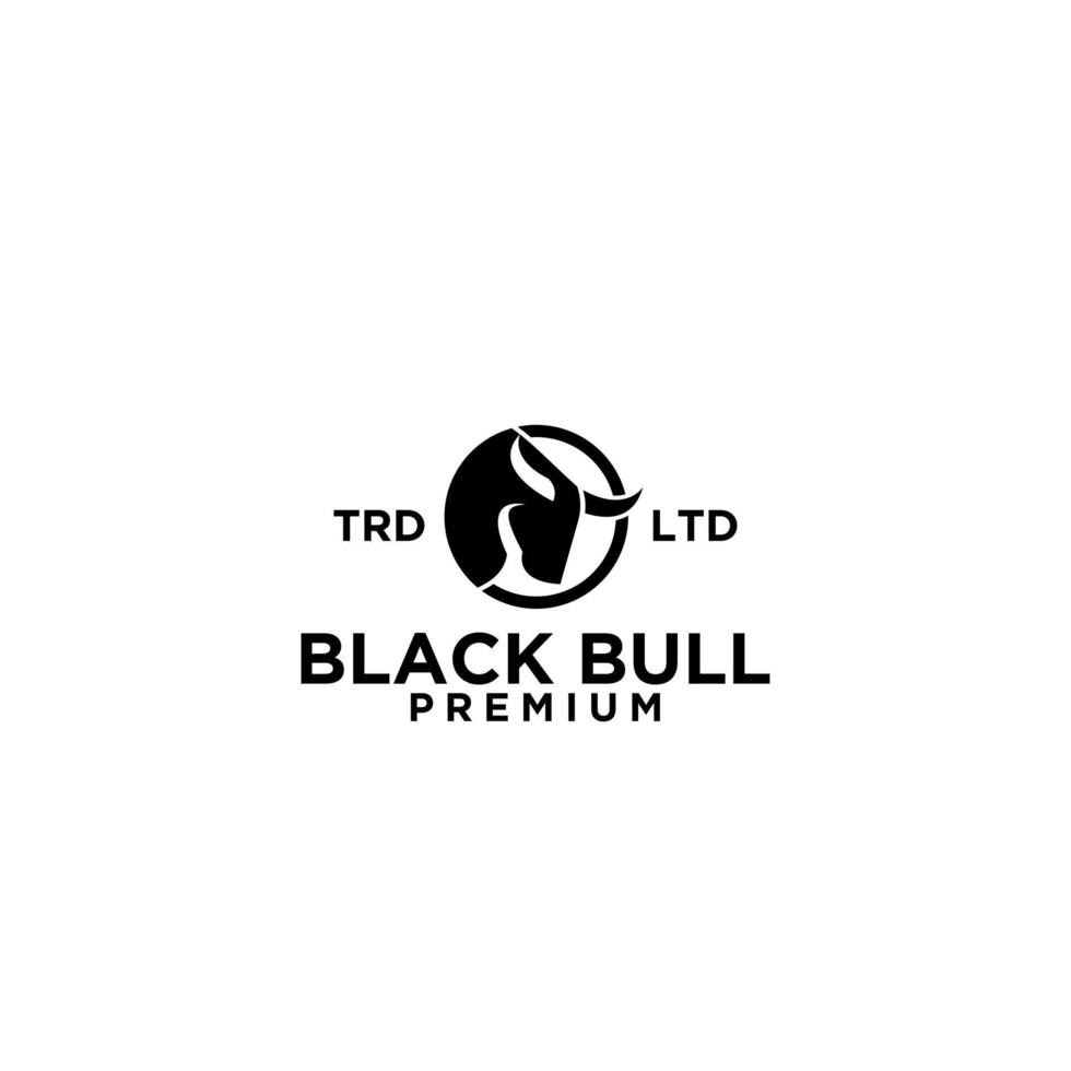 premium bull head on circle logo design vector