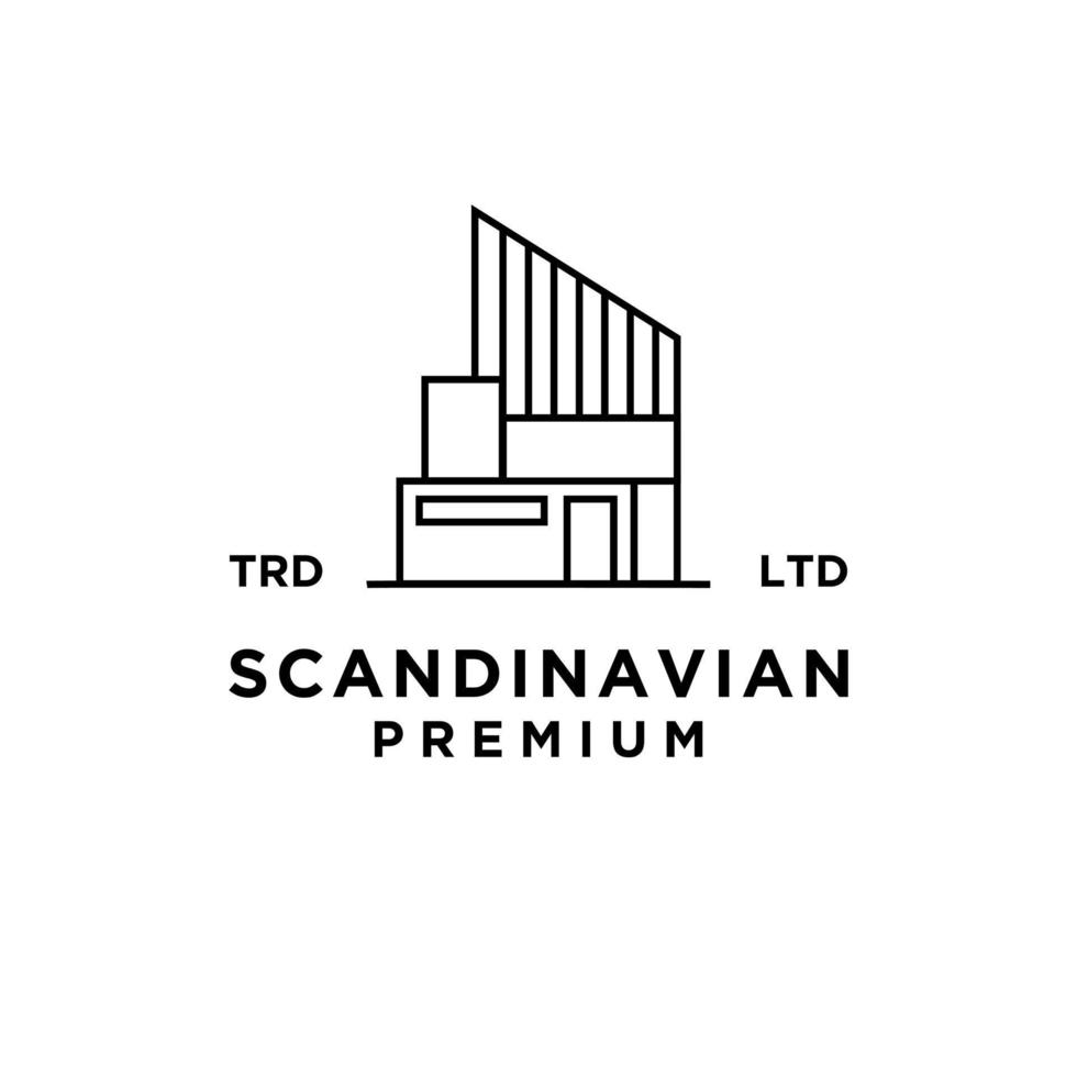 diseño de logotipo de vector de ilustración de casa escandinava