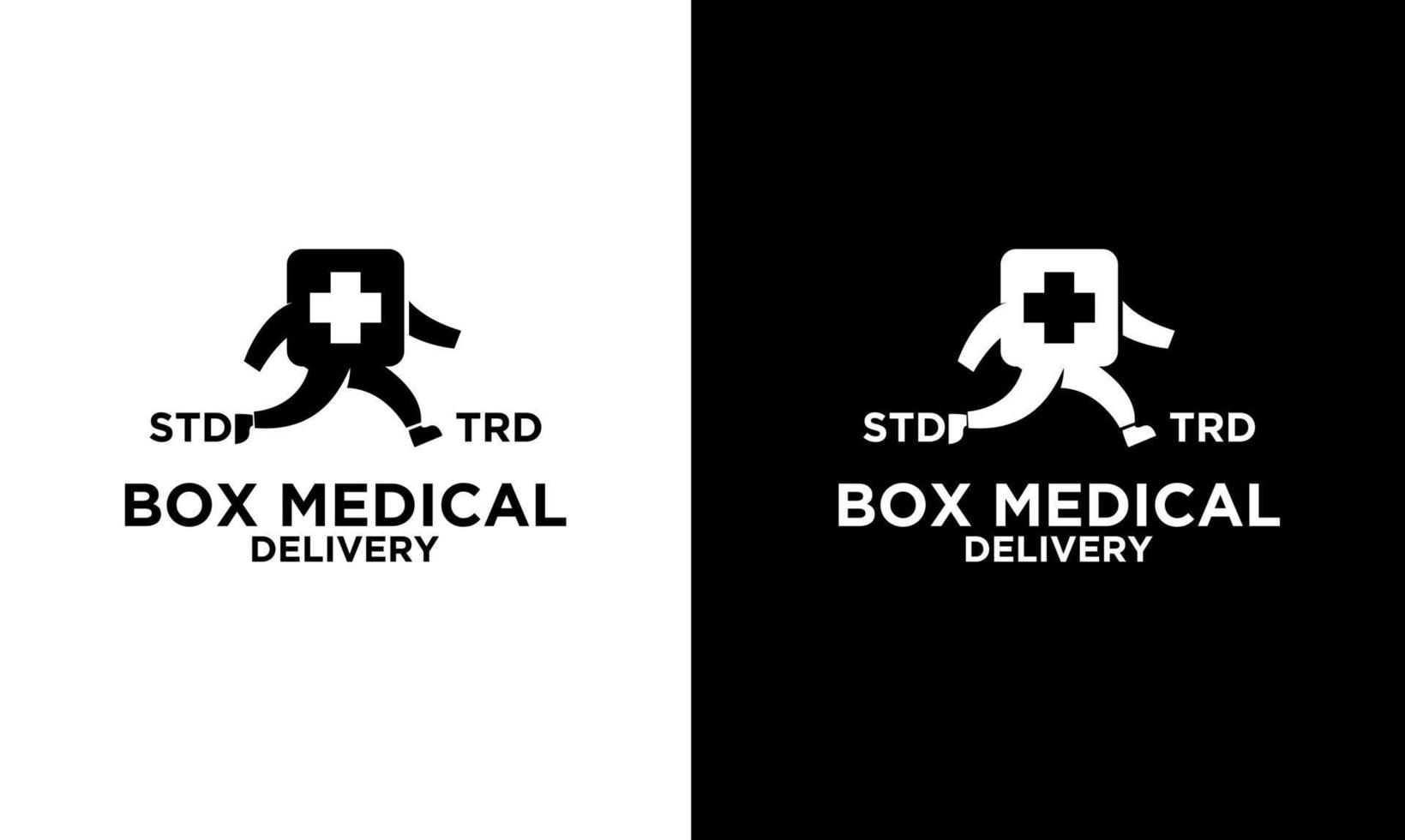 fast medical delivery courier logo vector