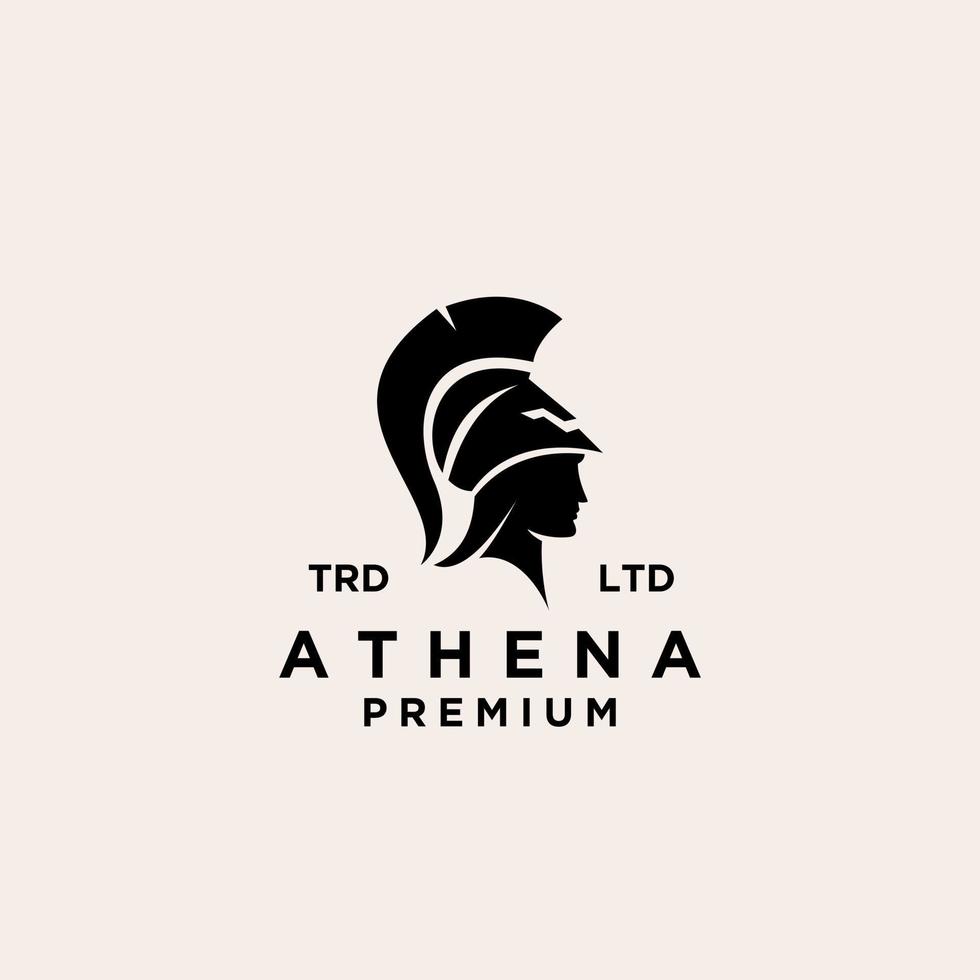 diseño de logotipo de vector de diosa athena premium