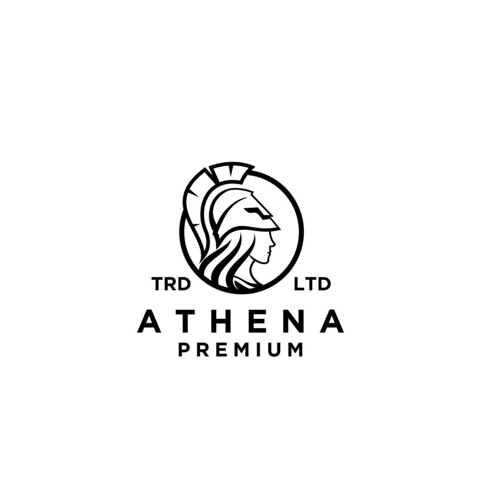 diseño de logotipo de vector de diosa athena premium