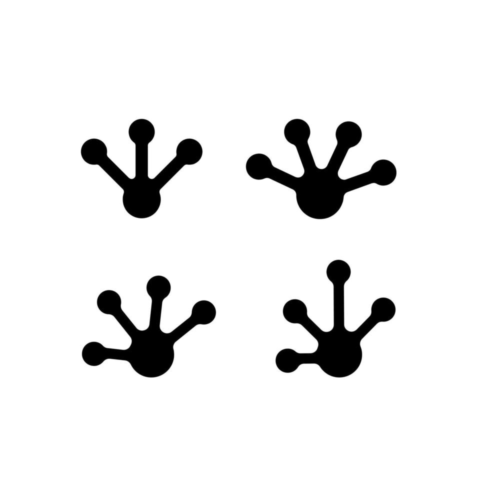 set frog footprints vector design