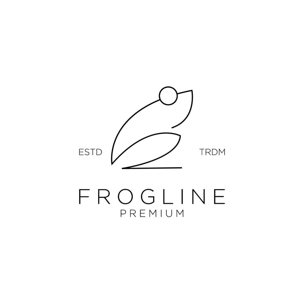 abstract frog simple line logo vector