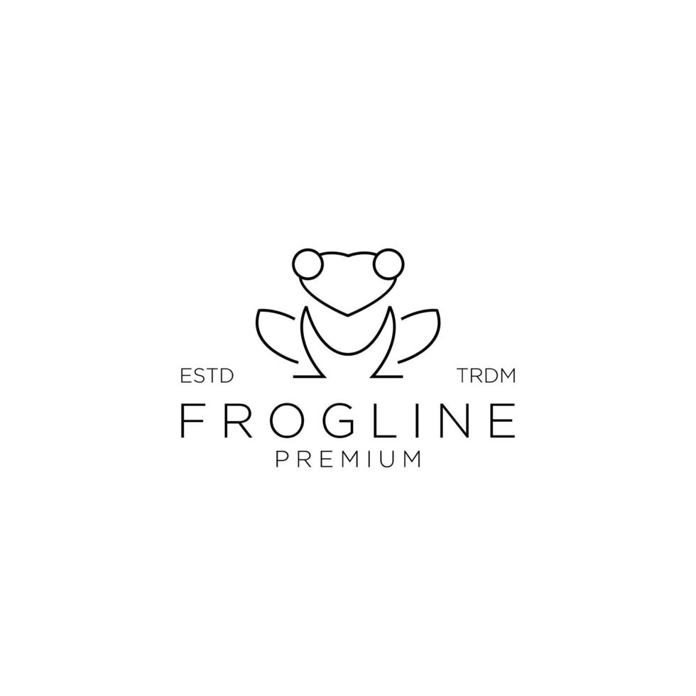 abstract frog simple line logo vector