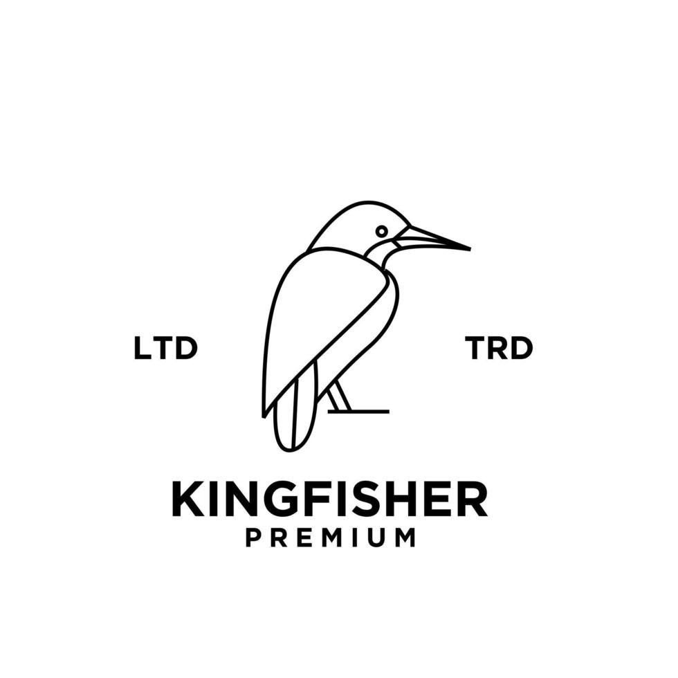 kingfisher line logo vector design