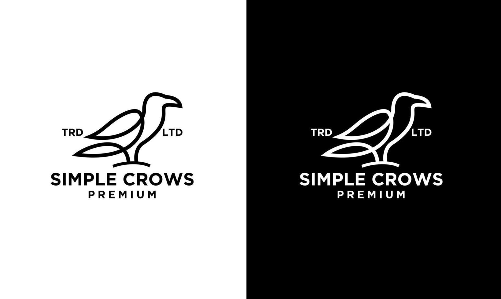 logotipo de línea de cuervo simple abstracto vector