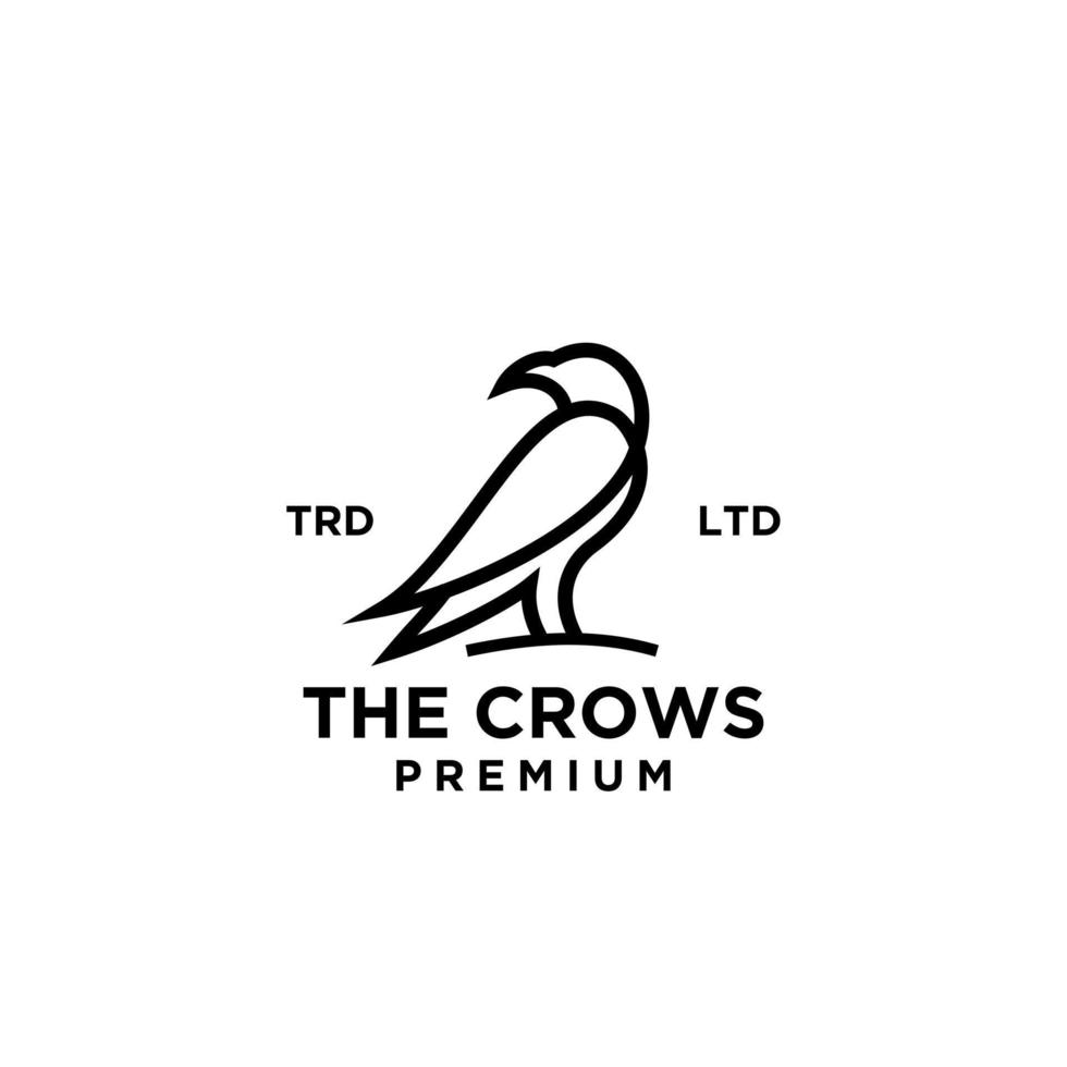 vector crow line logo