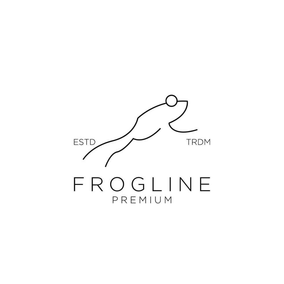 abstract frog simple line logo vector