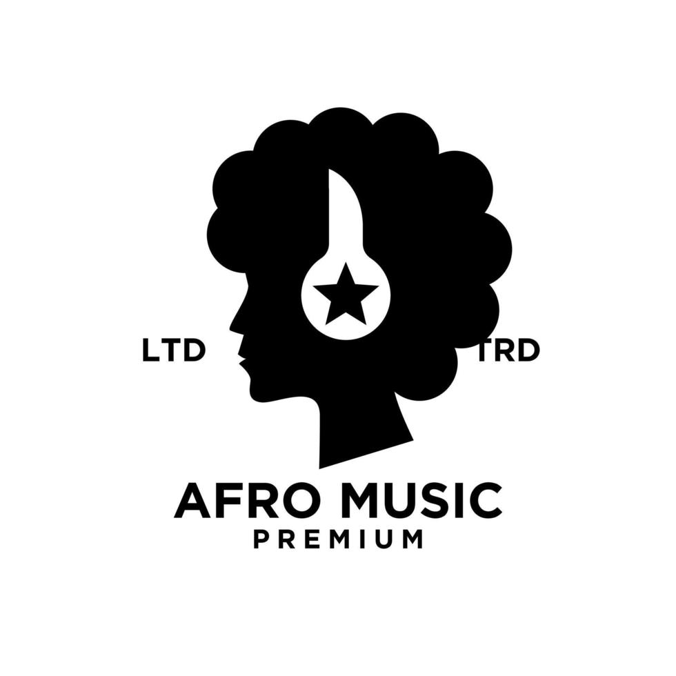 afro music vector logo design