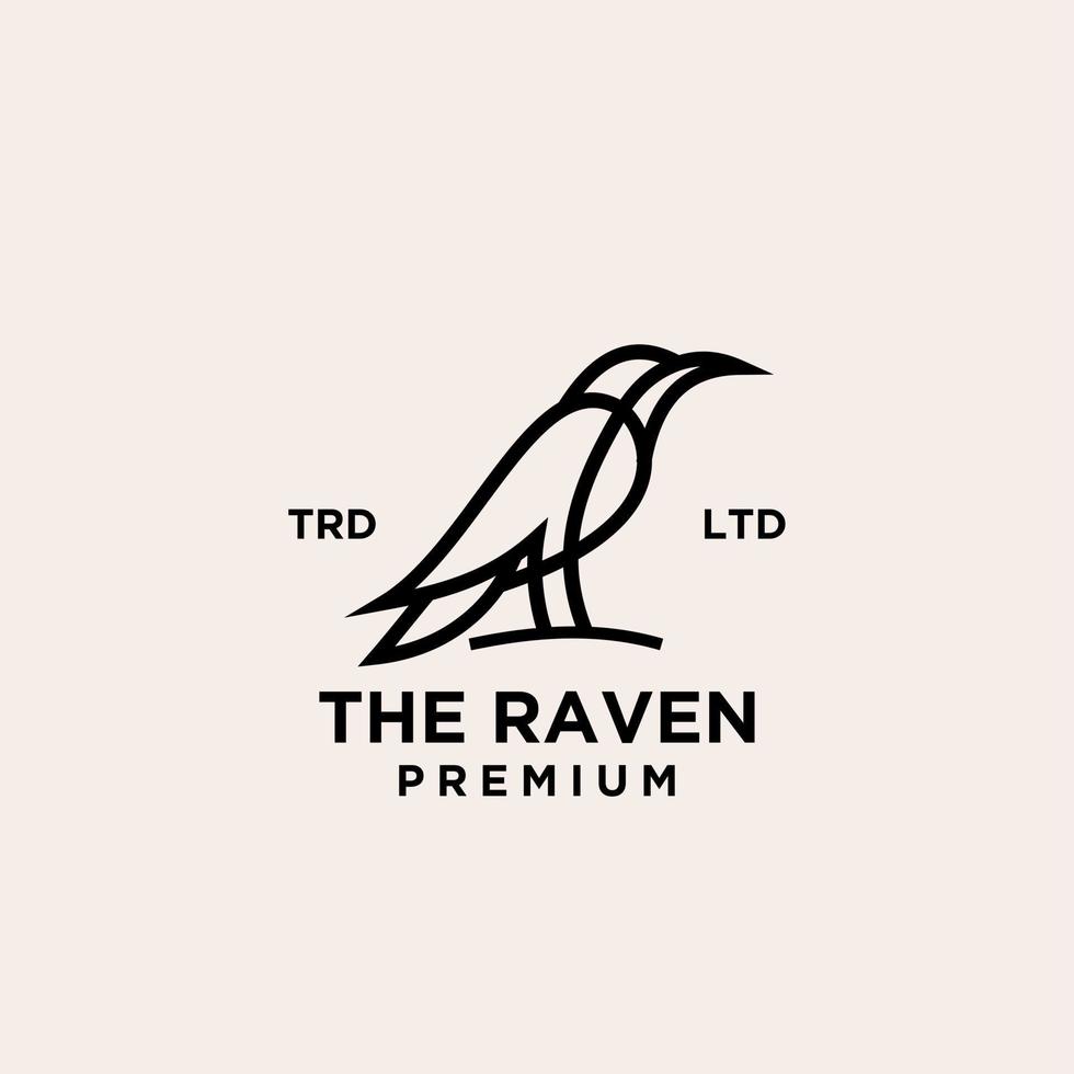 black raven line logo vector