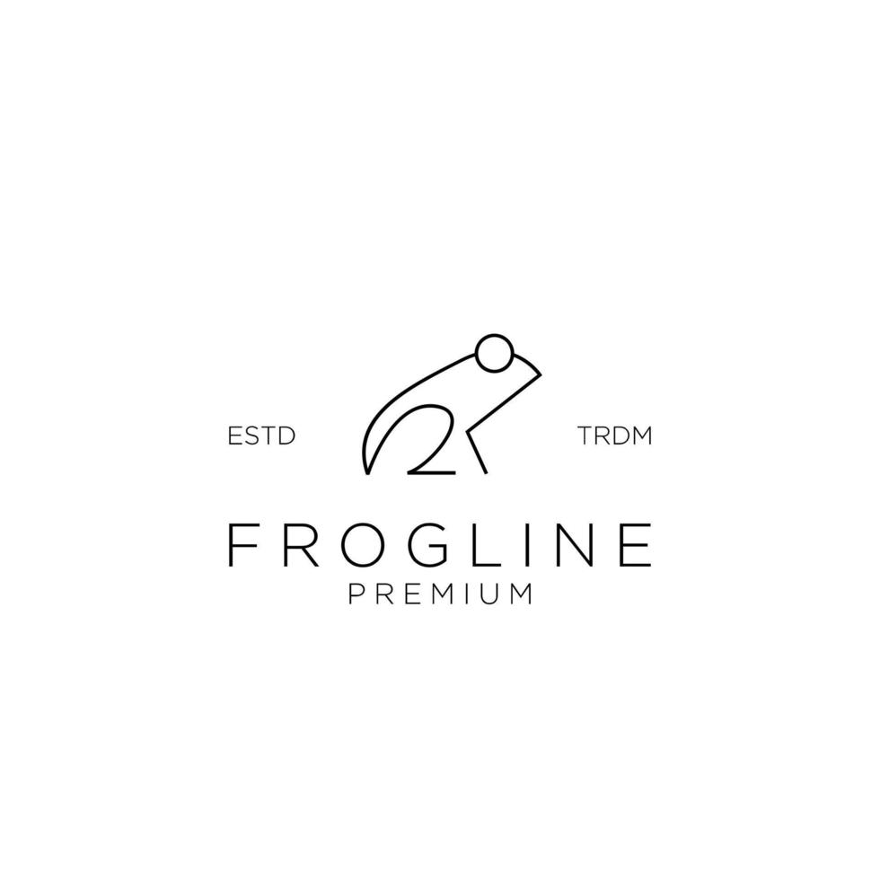 abstract frog simple line logo vector