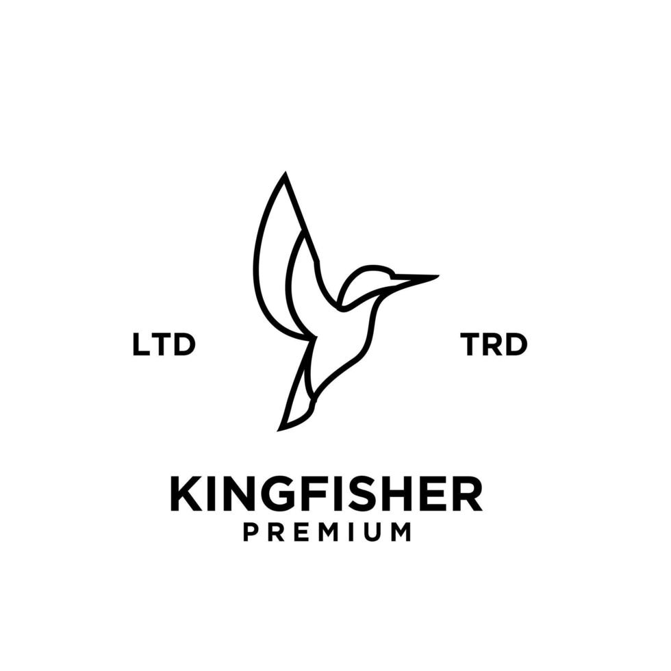kingfisher line logo vector design