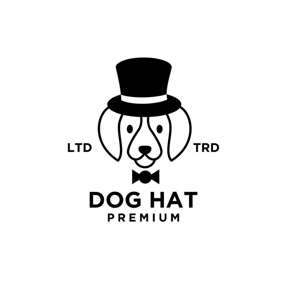 diseño de logotipo de vector de sombrero de perro