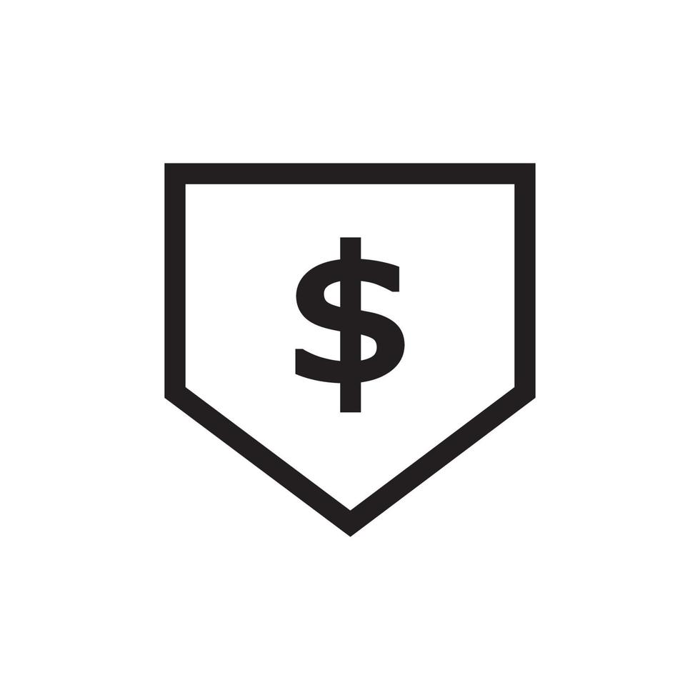 Shield Money Icon EPS 10 vector