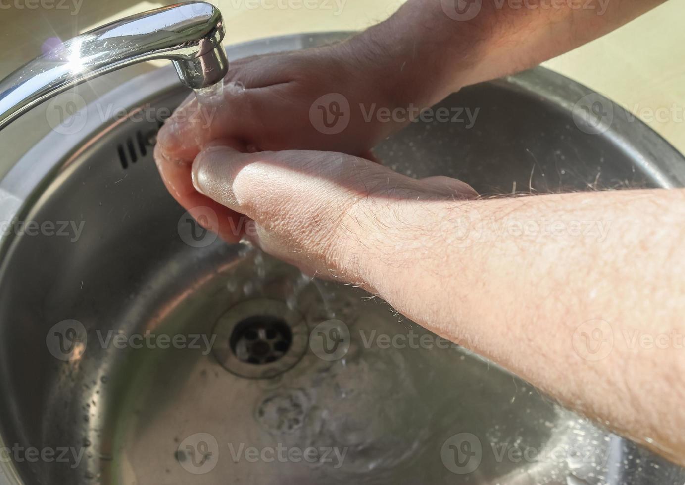 Cleaning and washing hands with soap prevention for outbreak of coronavirus covid-19 photo