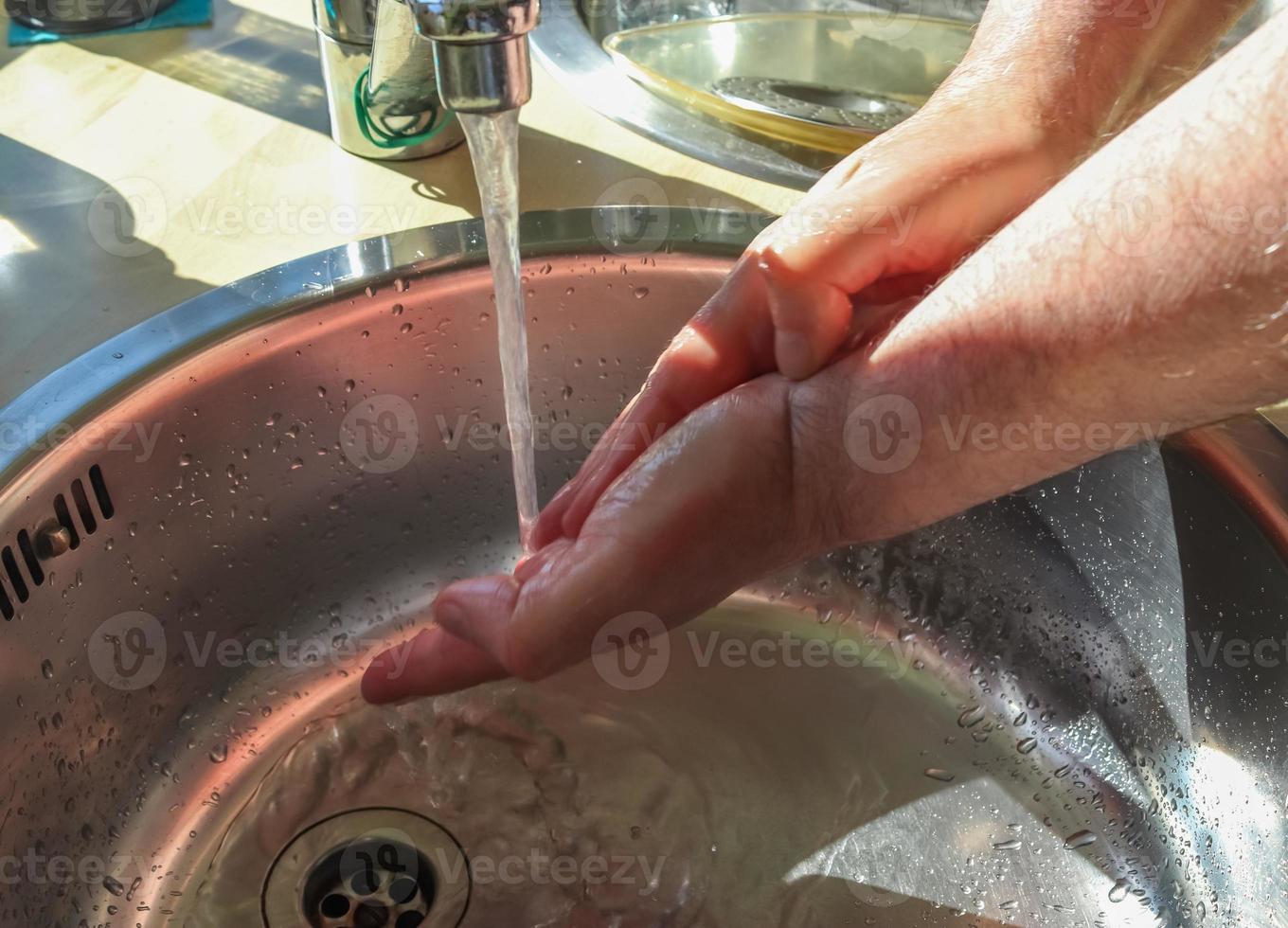 Cleaning and washing hands with soap prevention for outbreak of coronavirus covid-19 photo