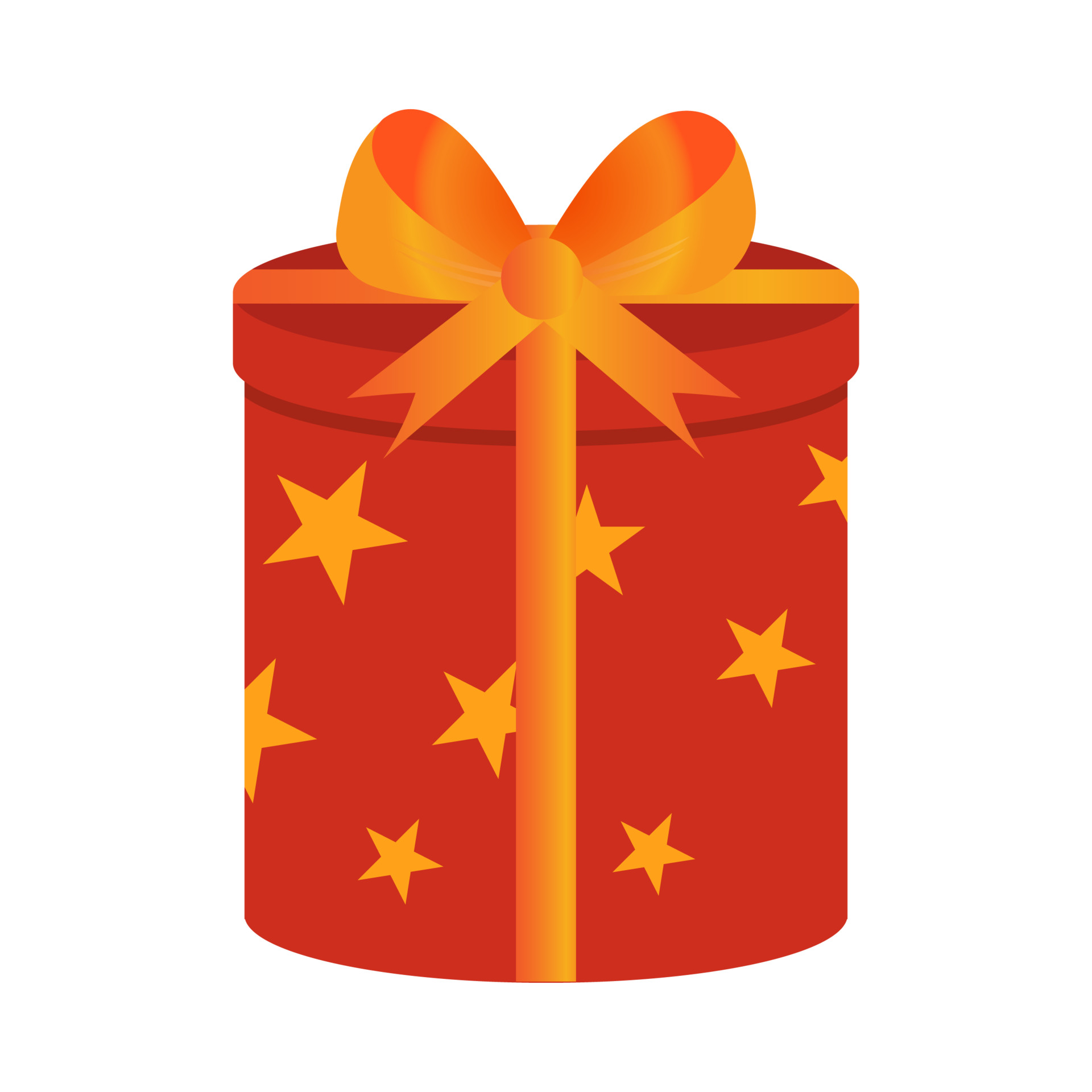 Round Gift Box PNG Image With A Dark Red Color Wrap Paper And Orange easy-christmas-gift-wrap-eatwell101