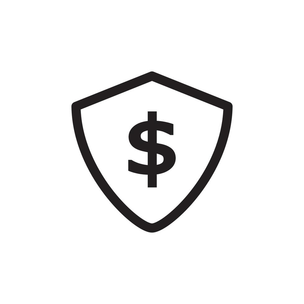 Shield Money Icon EPS 10 vector