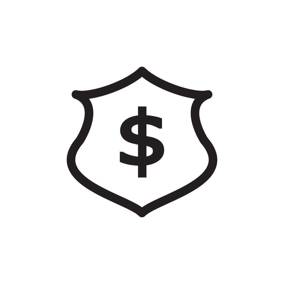 escudo dinero icono eps 10 vector