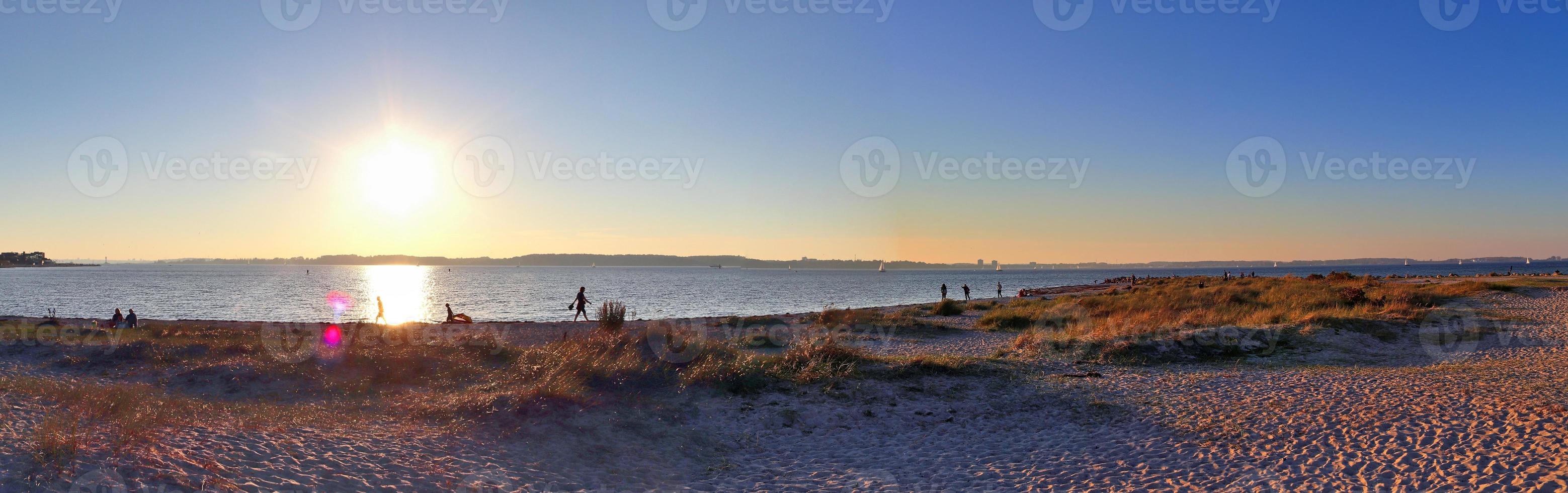Beautiful view on sandy beaches at the baltic sea on a sunny day photo