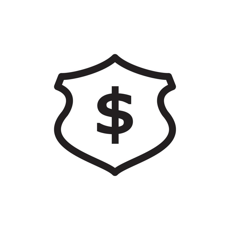 Shield Money Icon EPS 10 vector