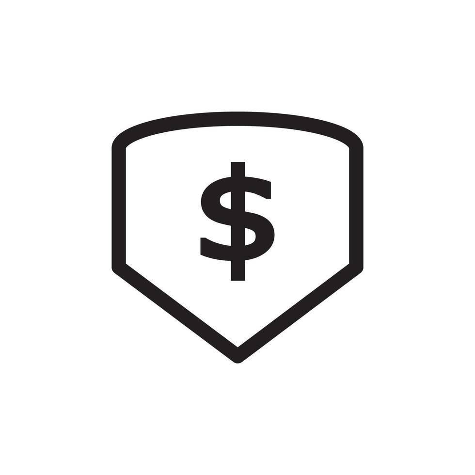 Shield Money Icon EPS 10 vector