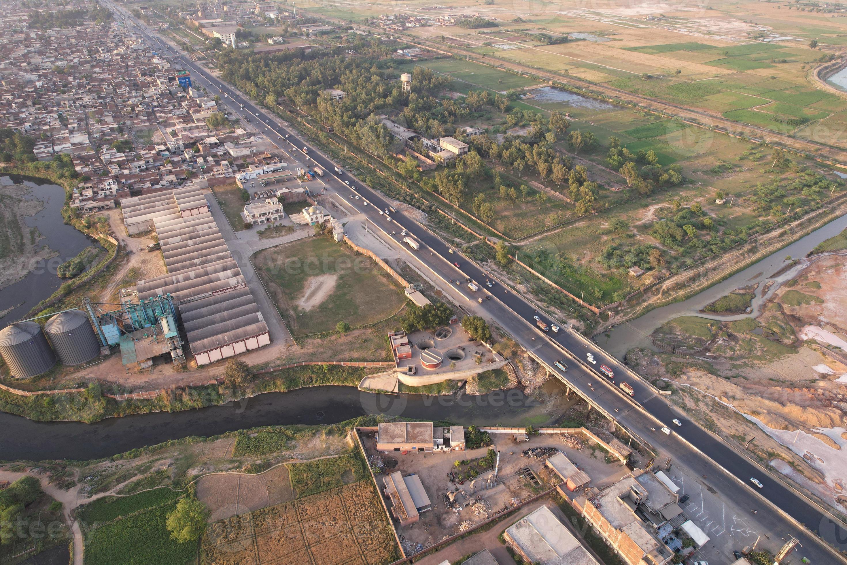 Aerial view of Kala Shah Kaku Village of Punjab Pakistan 10263948 Stock ...