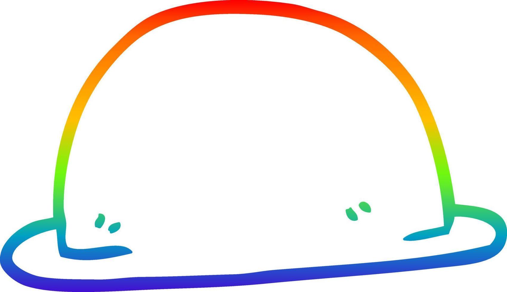 rainbow gradient line drawing cartoon hat vector