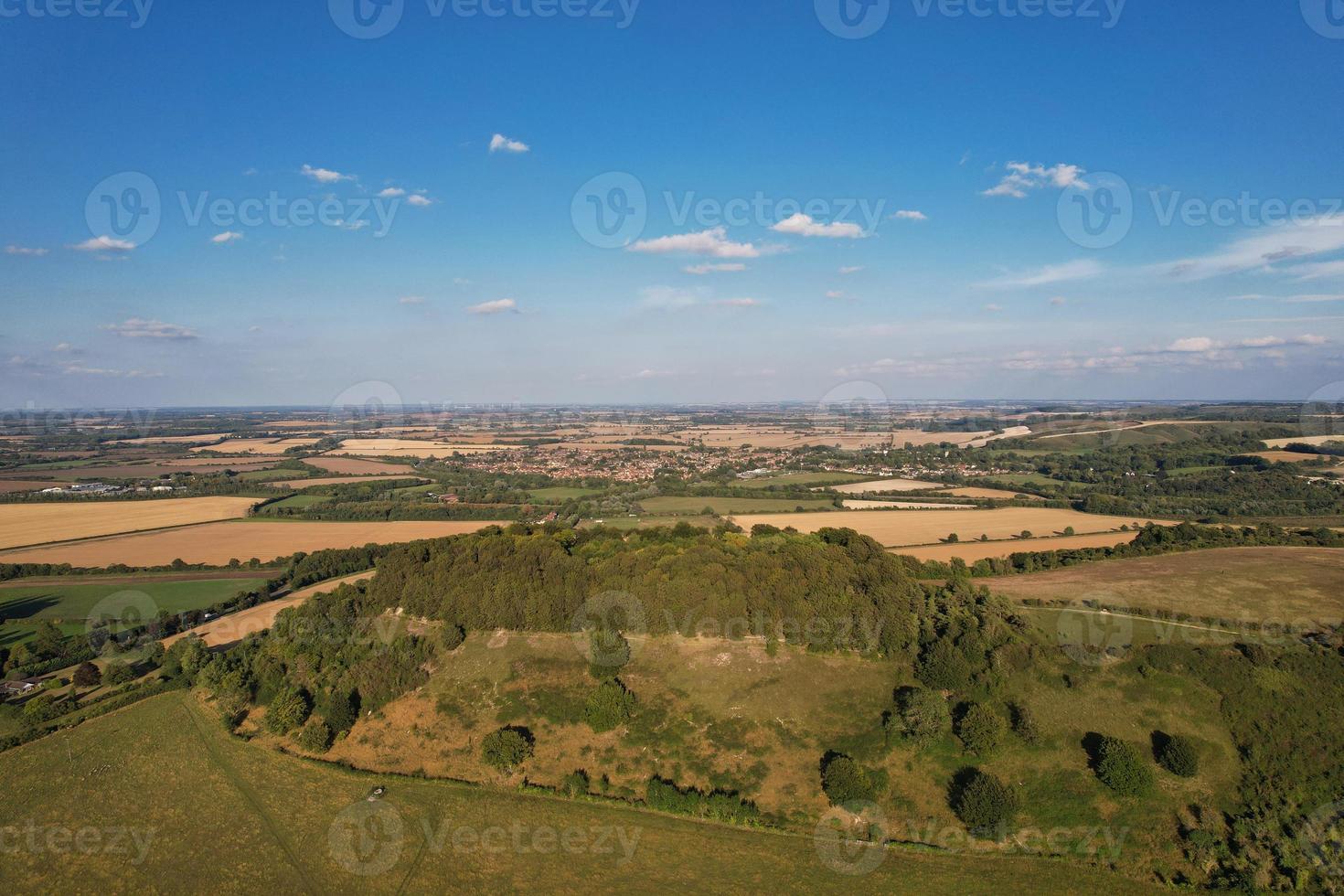 Aerial footage and high angle view of British Countryside, drone's footage photo