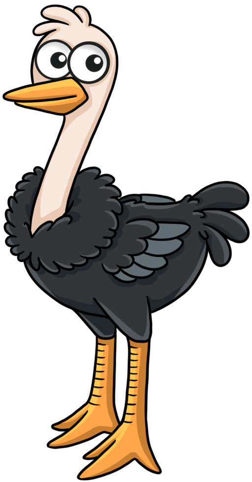 cute cartoon poultry wings animal ostrich png