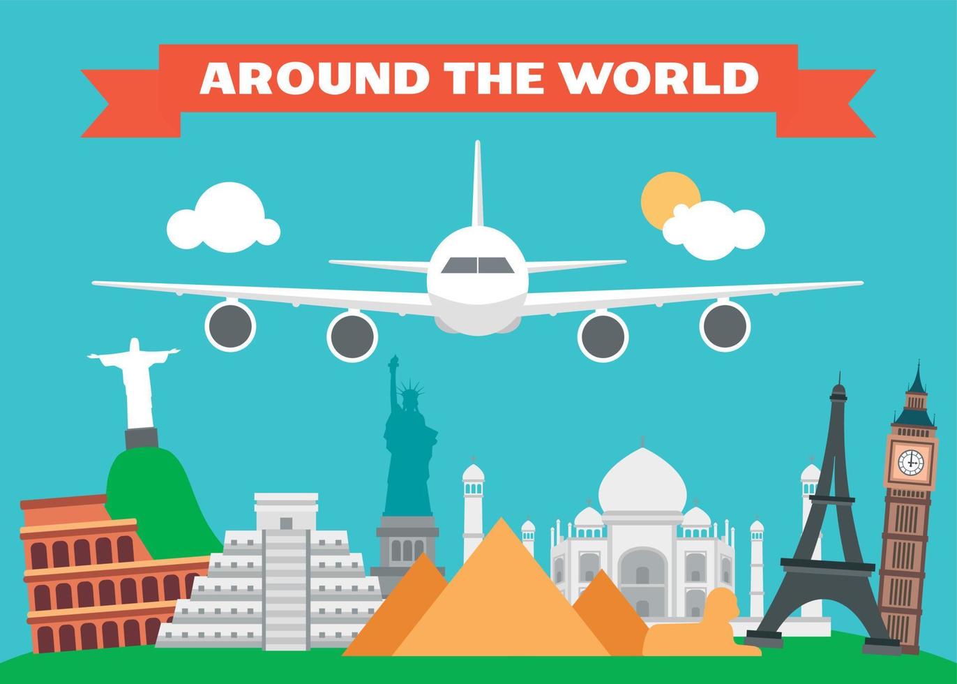 Around the world modern flat design vector