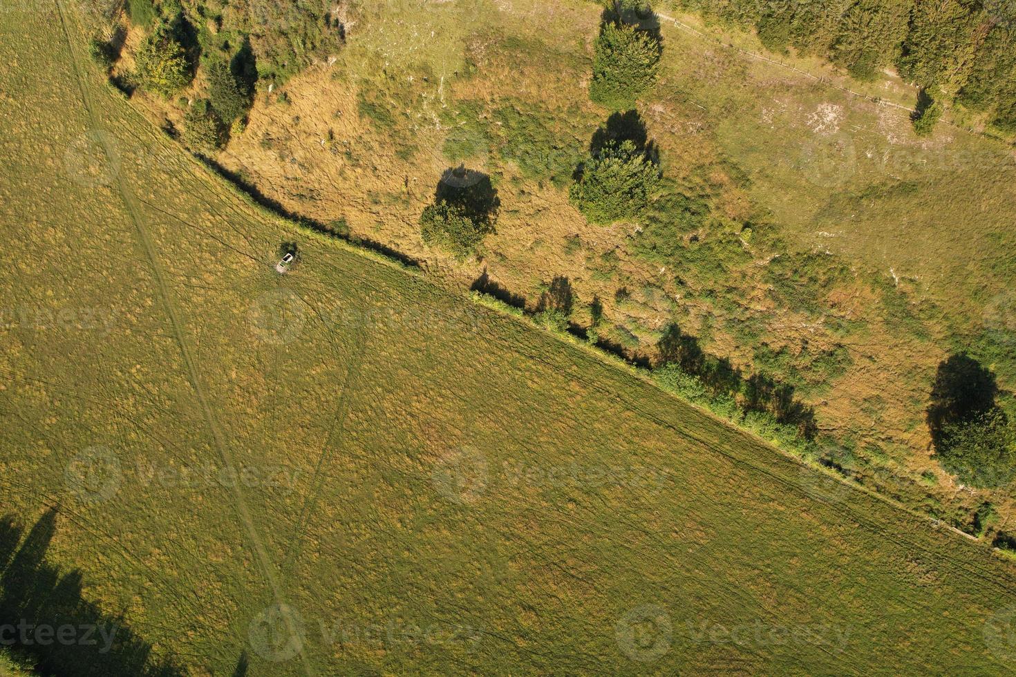 Aerial footage and high angle view of British Countryside, drone's footage photo