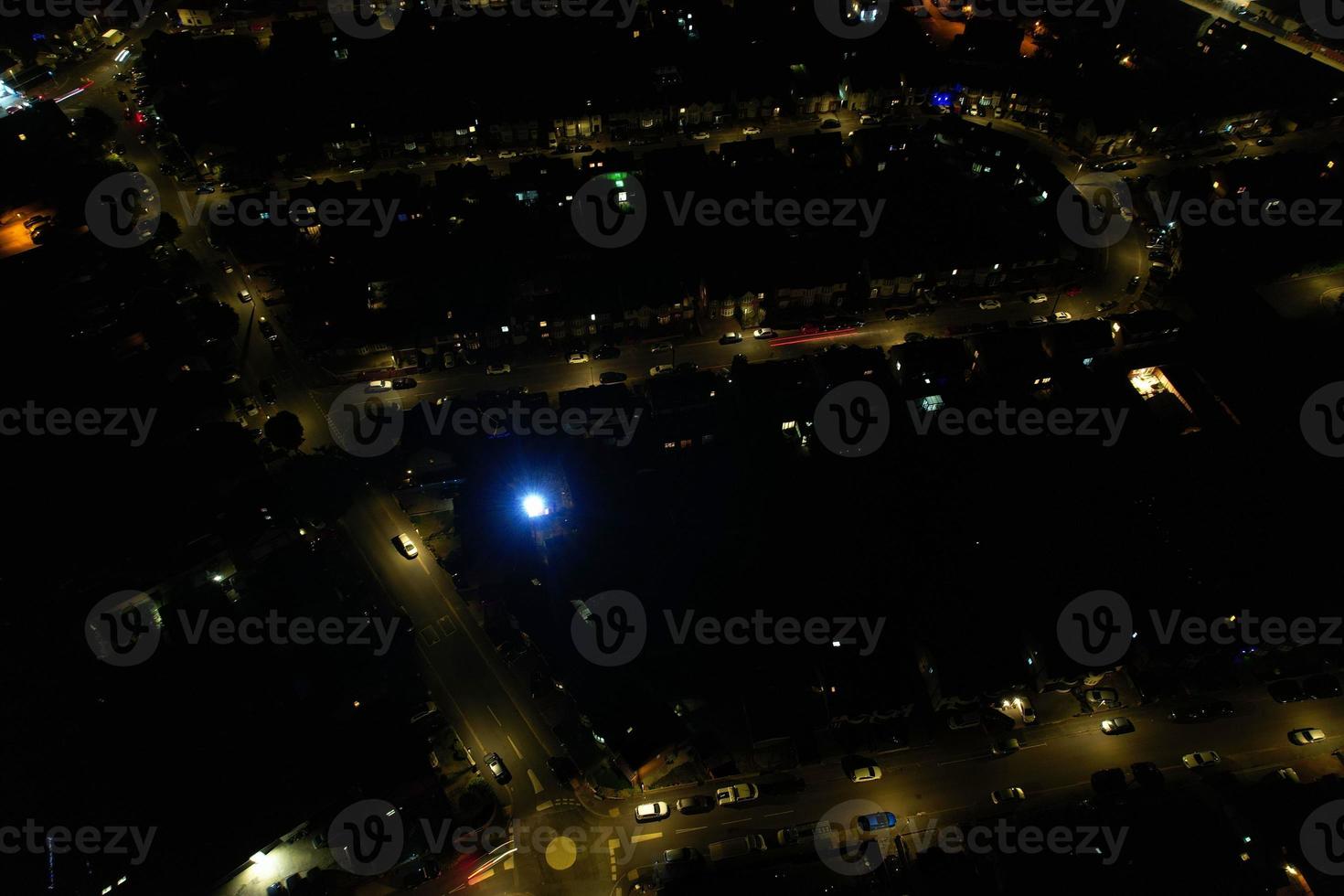 High Angle Aerial view of British Town at Night British Town photo